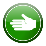 Green hand icon vector clip art