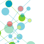 Colored circles network clipart