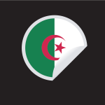 Peeling sticker Algerian flag