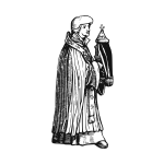 Medieval priest with sacrament vector