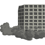 Vector image of building demolition