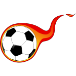 Vector graphics of flaming soccer ball