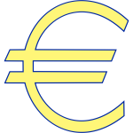 Monetary euro symbol vector