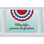 Voting helps preserve our freedoms banner vector graphics