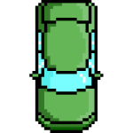 Vector image of green car pixel art