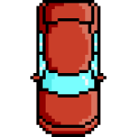 Vector image of red car pixel art