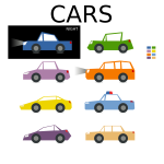 Vector image of cartoon set of cars