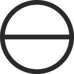 Circle with horizontal diameter sign vector image