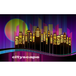 Vector clip art of cityscape skyline