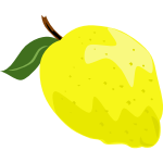 Lemon or lime vector graphics with leaf