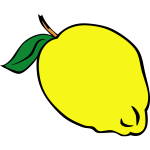 Lemon or lime vector image with leaf