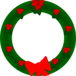 Christmas wreath vector drawing