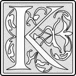 Vector graphics if light letter K calligraphy