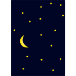 Moon and sky full of stars vector background