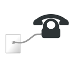 Phone and cable to wall plate vector image