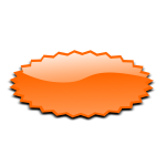 Oval shaped orange star vector image