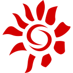 Vector graphics of artistic sun icon