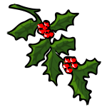 Holly tree for Xmas vector