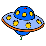 Colored UFO vector clip art