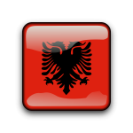 Albania vector flag button