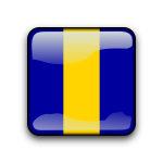 Barbados flag button