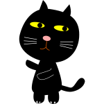 Black cat and Moon vector clip art