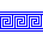 Vector illustration of blue line Greek key pattern