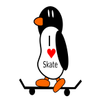 Penguin on a skate