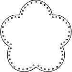 Vector drawing of 5 scallop flower outline with holes