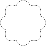 Vector image of 8 scallop outline flower