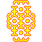 Vector clip art of red and yellow curves pattern