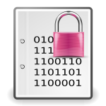 Encrypted document pink icon vector clip art