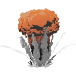 Color mushroom cloud vector image