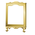 Vector graphics of freestanding mirror with wooden frame