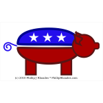 Vector clip art of gop pig person sign