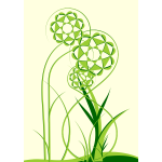 Abstract green flowers vector clip art