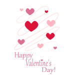 Vector clip art of pink hearts Valetine's Day card