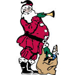 Santa and his toy bag vector