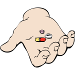 hand and pills vector image