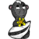 Skunk with a flower vector