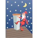 Santa Claus on the roof vector