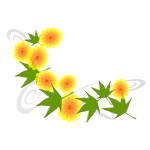 Yellow flowers and green leaves vector image