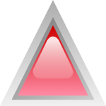 Red led triangle vector image