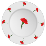 Carnation pattern plate vector clip art