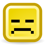 Upset smiley vector icon