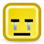 Crying smiley vector icon