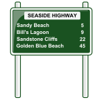 Road distances sign vector