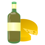 Vector image of wine and cheese