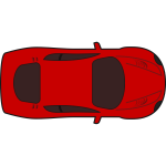 Red racing car top view vector