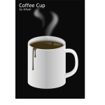 Vector image of a cup of hot coffee